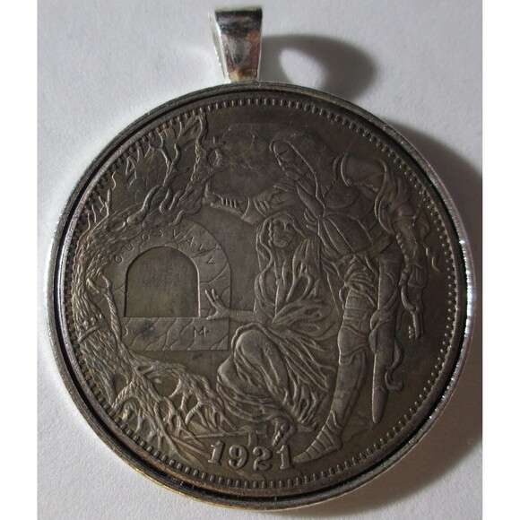 1921 Hobo Morgan Dollar Coin/Pendant- Holy Grail Christ - Fantasy Coin! - Picture 3 of 3